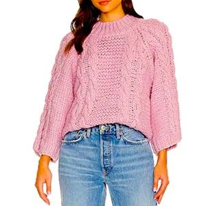 Andie Oversized Sweater•For Love & Lemons•Color Light Pink•Size Medium